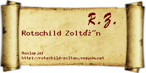 Rotschild Zoltán névjegykártya
